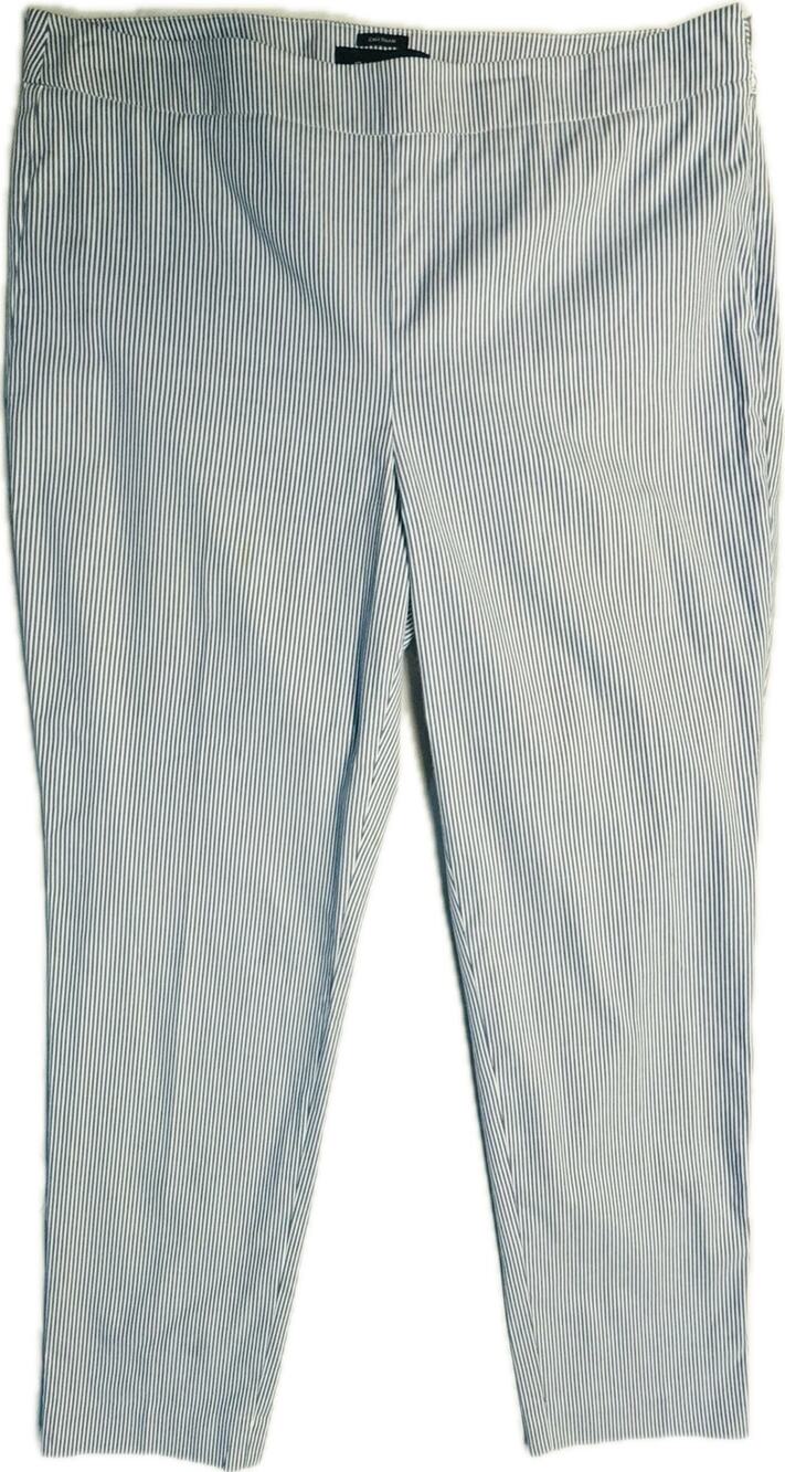 Talbots Chatham Preppy Side Zipper Ankle Pants Women 12 Striped Blue & White